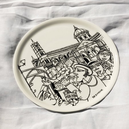 Rounded Plate Palermo De Simone Sicilian Pottery Rounded Plate Palermo De Simone Sicilian Pottery